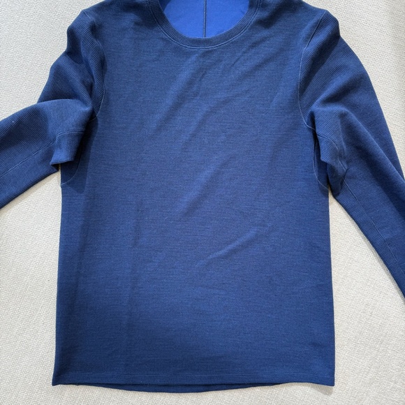 Lululemon Textured Waffle Crewneck Men's Sweater Blue Size: S - Picture 3 of 3
